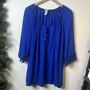 Catherine Blue Blouse 0X 14/16W